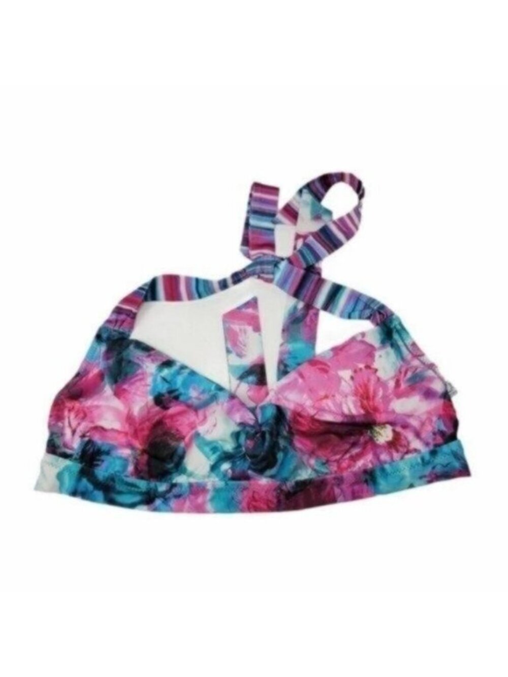 Becca | Water Color Floral Tie Dye Swim Halter Bikini Top